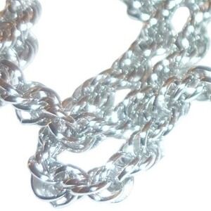 PPG Sterling Silver 925 Rope Chain Necklace 16Inch 8.21g Unisex Polished Finish‎